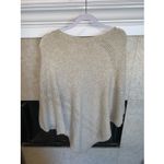 G.H. Bass & CO Beige Wool Blend Pointelle Poncho / Wrap / Shawl, Women's L 0067 Tan Photo 3