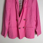Sézane Sezane Christie peony pink Double-Breasted Women's Blazer jacket size 12 XXL Photo 5