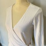 Sanctuary Women's White V-Neck Wrap Cotton Blouse Long Sleeve Casual Top Size S Photo 2
