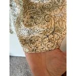 Tahari Pull On Pleated Mini A-Line Skirt 100% Silk Paisley Cream Women's Size 12 Photo 2