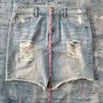 Forever 21 NWT! Light Wash Distressed Asymmetrical Hem Denim Skirt Size 28 Waist Photo 3