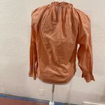 J.Crew Terracotta Peachy 100% Cotton Long Sleeve Blouse Size XS Preppy Peasant Photo 1