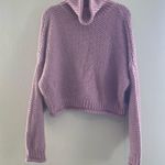 Anthropologie Moth Abella Oversized Chunky Turtleneck Crop Sweater Lavender S Photo 4