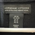 Adrienne Vittadini  Extra Fine Merino Wool Black Open Front Cardigan Sweater Med Photo 3