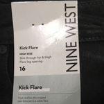 Nine West Kick Flare Jeans Slim Fit High Rise Waxed Black 16 Super Stretchy Photo 1