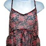 Anthropologie 2/$30  Pins Needles Sheer Babydoll Floral Tiered High Low Tank Top Photo 2