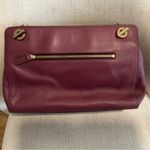 Tory Burch Priscilla gold chain plum leather shoulder bag handbag push lock Photo 8