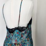 Victoria's Secret Vintage 80s 90s  Blue Floral Mesh Lace Trim Slip Dress L Photo 5