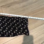 American Eagle Black Paperbag Elastic Waist Floral Women's Pants size Large Photo 7