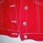 Forever 21  Y2K Baby L Red Trucker Jean Jacket Photo 3