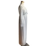 Vintage Long Peignor Set Nightgown Robe Lace Silver Blue Bridal ILGWU Medium Photo 4