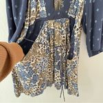 Free People Tallulah Mini Dress Blue Boho Kimono Short Sleeve XS Photo 4