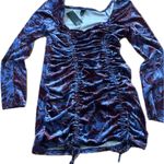 Wild Fable NWT Wild FableSz L Velour -marble ruched mini bodycon dress Photo 9