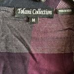 Tolani  Top Womens Medium Multicolor Plaid Floral Mixed Print Button Up Blouse Photo 4