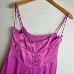 ZARA NWT Satin Midi Dress Sz Medium Draped Corset Waist Lilac Pink Shimmer Photo 11