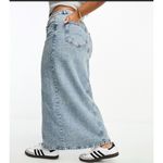 ASOS Women’s Long Denim Skirt Front Split Straight Line Grunge Skate Size 14 Photo 3