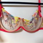 Agent Provocateur Zuri lace mesh floral embroidery plunge underwire bra US 36D Red Size undefined Photo 12