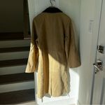 Reformation NWT Veda Beck Leather Long Trench Coat in Oat Distressed Mole Tan Photo 3