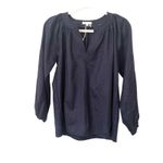 Ann Mashburn  Wool Peasant Blouse Navy X-Small Photo 1