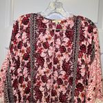 Kori  America Pink Boho Floral Print Open Front Kimono size M Photo 3