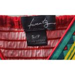 Twenty One Dress Red Paisley Print Sleeveless Mini Smocked‎ Casual S Photo 2