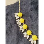 Charming Charlie  Women's Yellow Ball Beaded Statement Necklace Bib Necklace Set Photo 2