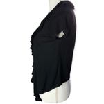 White House | Black Market Short Sleeve Silk Blend Frilly Open Front Cardigan Photo 41