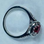 Fashion Ring Stone is Red Shade in Silver Color Band Rhinestone Accents size 9 Photo 8
