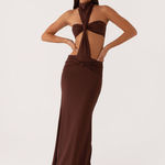 Peppermayo  strapless brown cutout maxi dress Photo 1