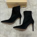 Jewel Badgley Mischka Joss Black Rhinestone Heeled Booties Size 9 Photo 6