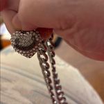 Heavy Silver tone I love you Heart Pendant Chain Necklace Photo 3