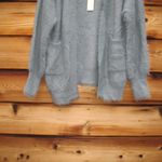 NWT Pinch Faux Fur Soft Cardigan Knit Sweater S M Blue Photo 4