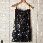 As You Wish As U Wish strapless sequin‎ black silver stretchy Photo 3