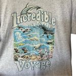 Vintage 90s Seaworld Incredible Whale Underwater Sea Life Gray Tee Shirt Large Photo 1