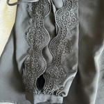 Essue Black Blouse With Adjustable Arm Ties Size Medium Photo 2