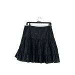 Vintage Cottagecore Tiered Sequin Skirt Ruffles Butterfly Sz M Y2K Whimsigoth Black Size M Photo 1