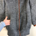 Nordstrom Vero Moda gray coat fur orange wool blend Photo 6