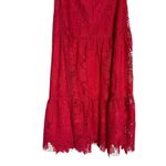 Shoshanna  Magenta Pink Strapless Floral Lace A-Line Cocktail Midi Dress Size 14 Photo 7