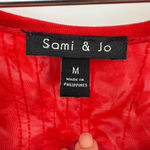 Sami & Jo Red Festive Top by Sequins Embroidered Layered Look Party Unique Med Photo 6