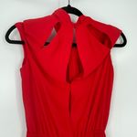 BCBGMAXAZRIA  Women's Red Sleeveless‎ Cut-Out Shoulder Detail Jumpsuit Size XS Photo 10