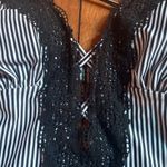 Cupshe  Women's Plunging V-Neck Lace Trimmed One-Piece Swimsuit, Black White Photo 6