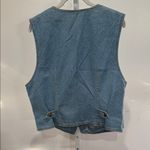 Lizwear Denim Vest L Embroidered Trim Blue Jean Western Boho Festival Layering Size L Photo 2