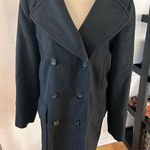 Michael Kors  pea coat with hoodie black winter jacket wool size 10 Photo 0