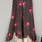 Handmade Vintage  Rose Floral Skirt w/ Ruffle Hem Approx Women's Size XS / 24" W Photo 3