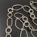 Brighton Retired Silver-plated Pebbled Hammered Geometric Links 35” Necklace 91g Photo 3