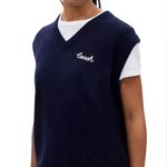 Coach NWT Cashmere Sweater Vest Navy L Photo 3