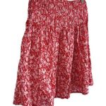 Burberry London Red Floral Pleated Ruffle Midi Flowy Skirt Size 2 100% Cotton Photo 5