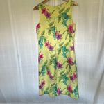 Tommy Bahama Vintage 100% silk floral sleeveless dress yellow tropical pink 6 Photo 1