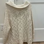 Free People  Cream Cable Knit Sweater Photo 5