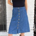 Y2k western knee lengths denim button from skirt with pockets sz m / 29x23 Blue Size M Photo 1